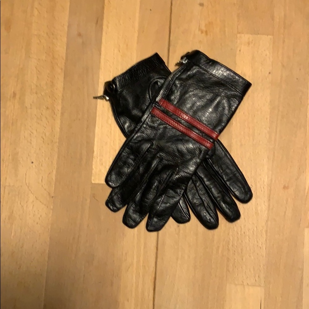 Black Sigerson Morrison leather motorcycle gloves